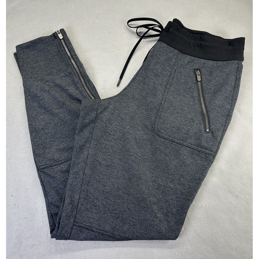 Athleta Flux Street Jogger Women's Medium T Charcoal Grey Sweatpants Zip Pockets